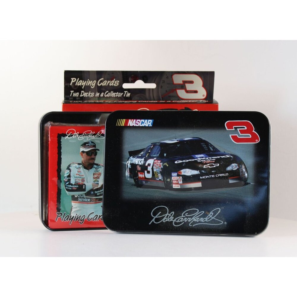 Dale Earnhardt #3 NASCAR Monte Carlo Embossed Tin with Two Decks of Playing Card